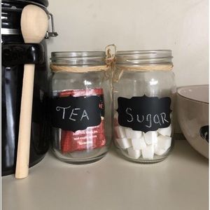 2 “write on me” mason jars